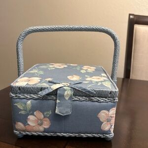 Floral Sewing Basket with Handle